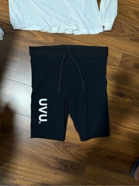 vu Black Athletic Training Shorts with White Logo